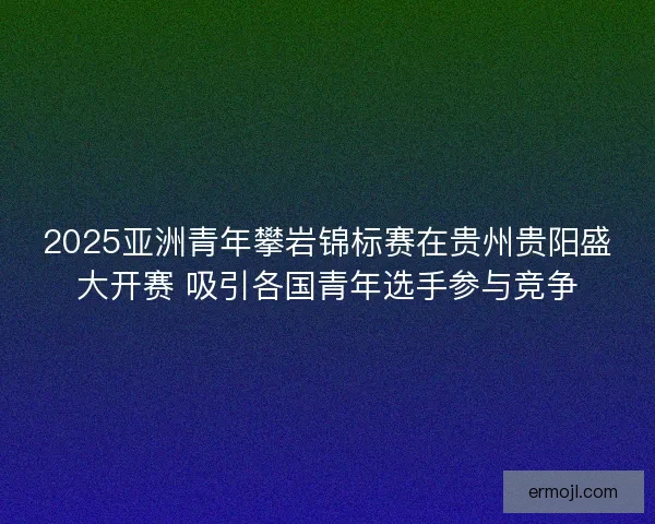 2025亚洲青年攀岩锦标赛在贵州贵阳盛大开赛 吸引各国青年选手参与竞争