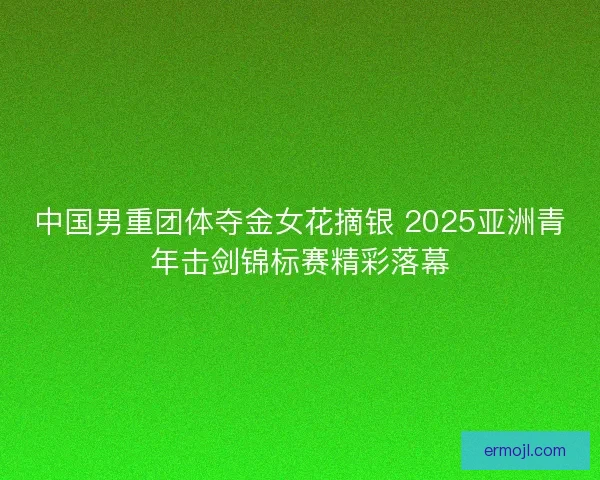 中国男重团体夺金女花摘银 2025亚洲青年击剑锦标赛精彩落幕